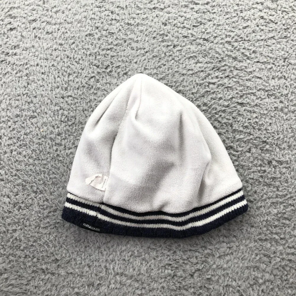 Adidas Hat Beanie Mens One Size Blue White Stripe Reversible Climawarm Winter